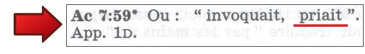 Actes 7:59 priait note