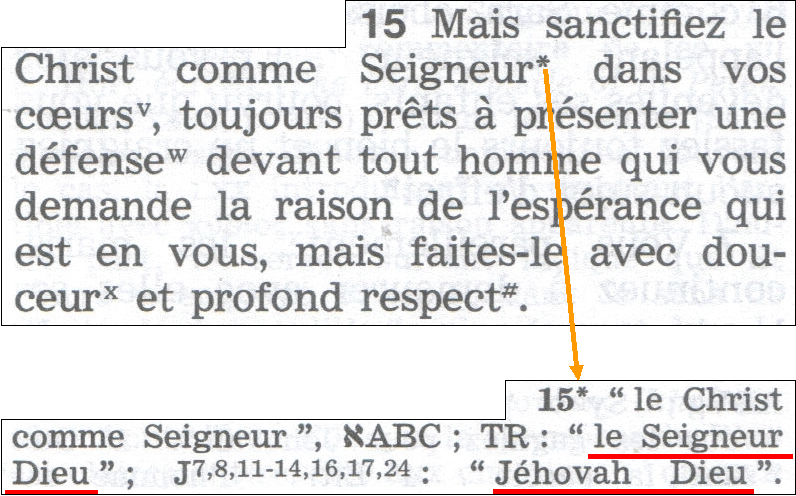 Note de 1 Pierre 3:15 dans la TMN avec références