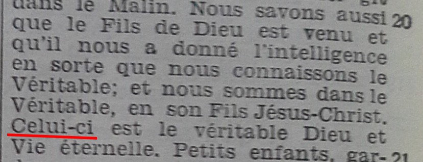 Cardinal Lienart 1 Jean 5:20 (détail)