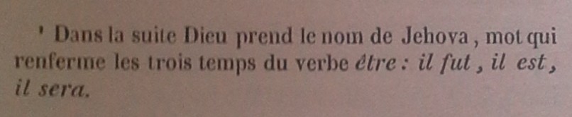 DeGenoude 1880 Exode 3:14 note