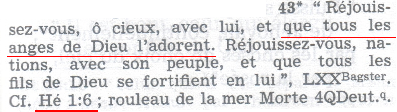 Deut 32:43 note adorer