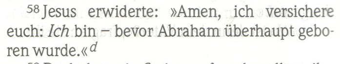 Gute Nachricht Bibel Jean 8:58 closer