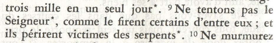 Jerusalem 1956 1 Cor 10:9 closer