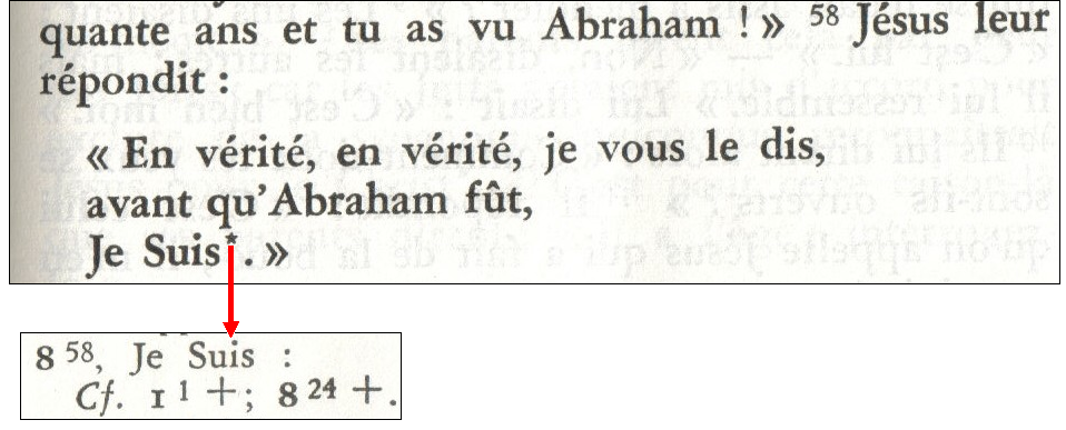 Sainte Bible Jerusalem 1956 Jean 8:58 closer
