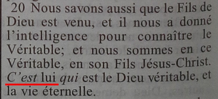 Ostervald 1996 1 Jean 5:20 (détail)