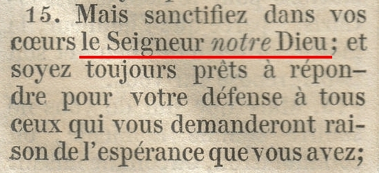 Détail Sacy 1844 1 Pierre 3:15